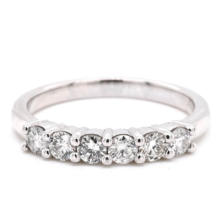 Graziella 14KT White Gold 0.50CTW Diamond Shared Prong Wedding Band - Size 6.25