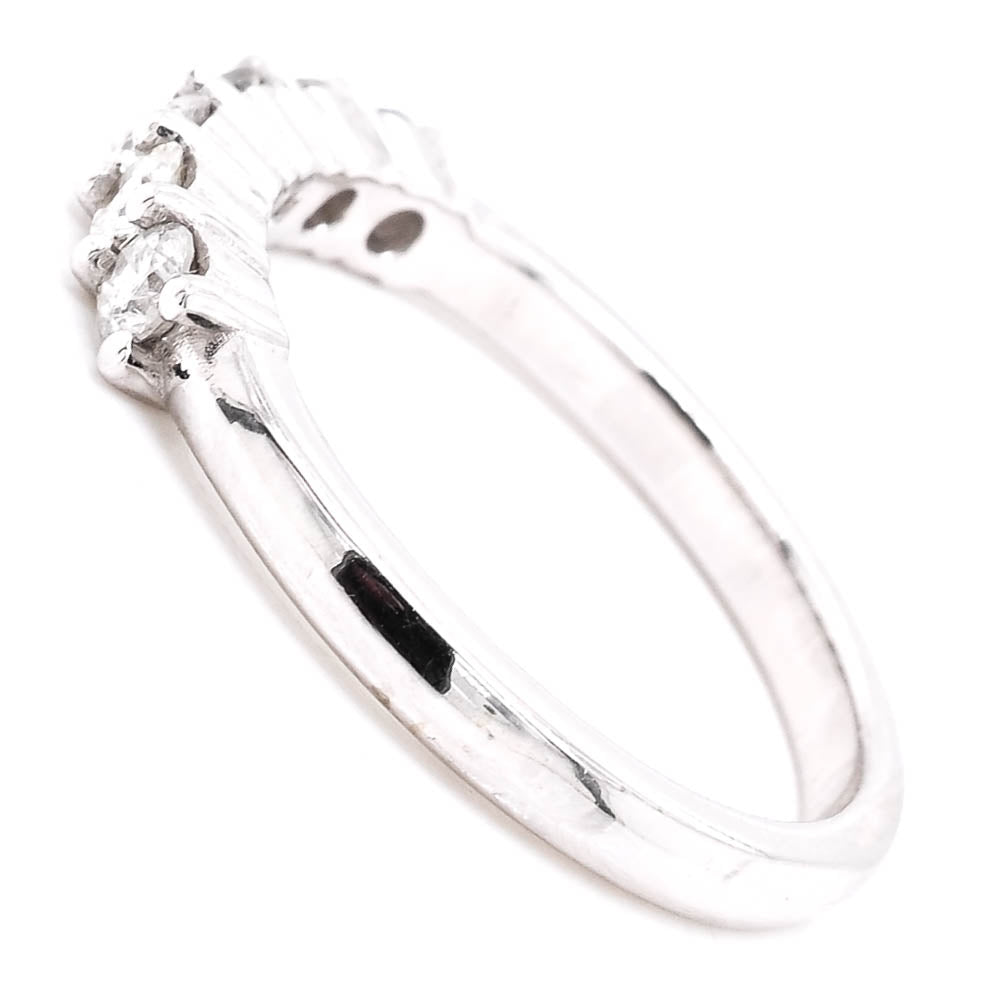Graziella 14KT White Gold 0.50CTW Diamond Shared Prong Wedding Band - Size 6.25