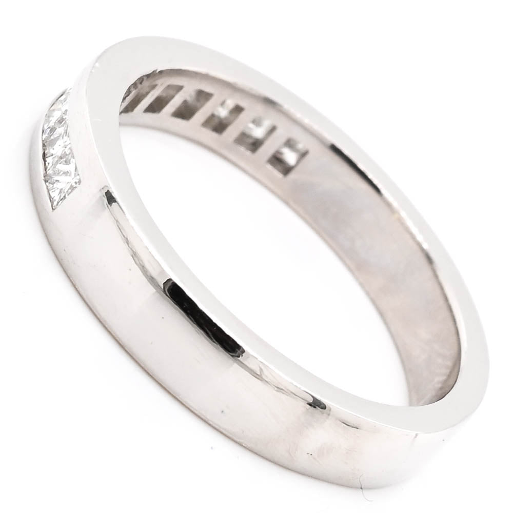 Graziella Platinum 0.50CTW Princess Cut Diamond Channel Set Diamond Wedding Band - Size 6.75