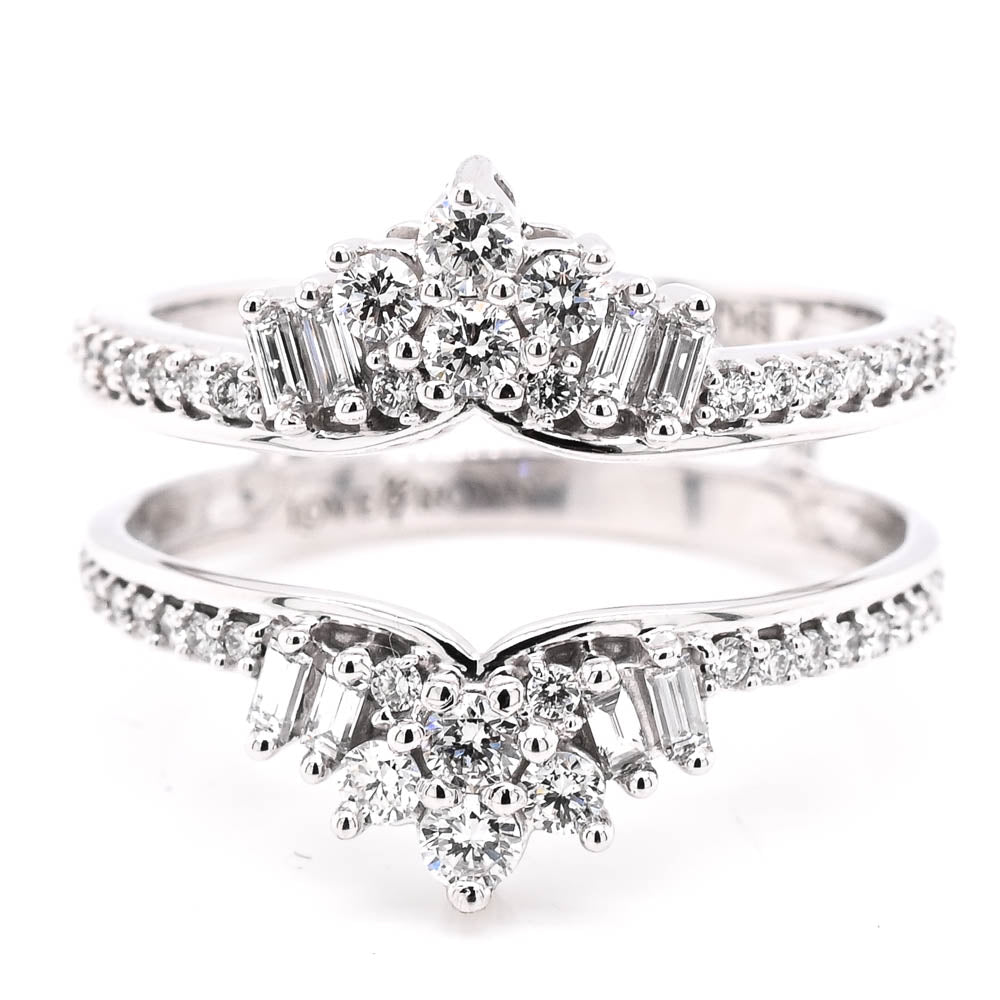 Graziella 10KT White Gold 0.68CTW Lab-Grown Diamond Ring Jacket - Size 6.5