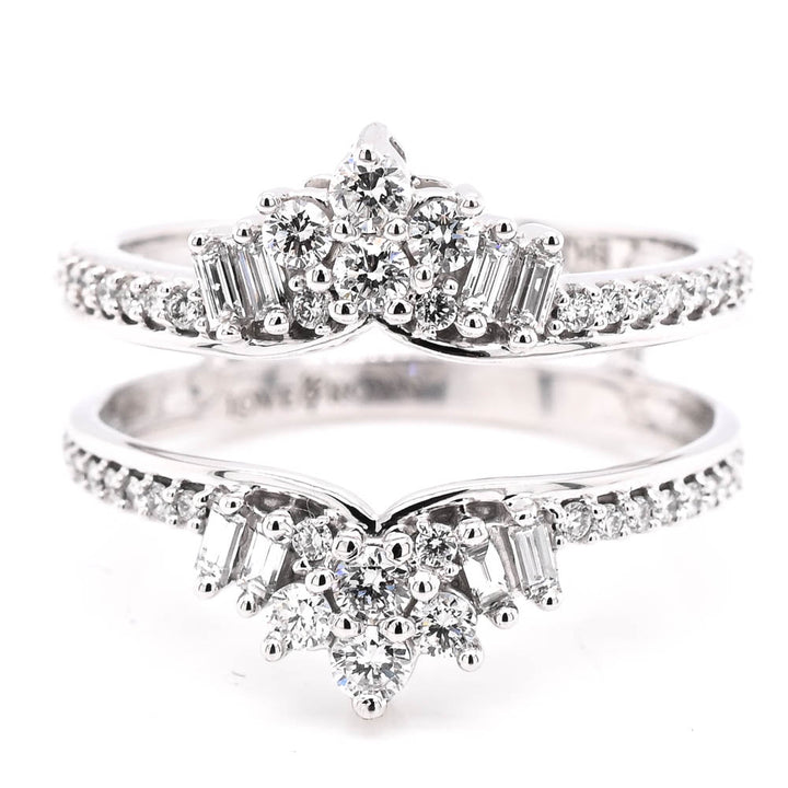 Graziella 10KT White Gold 0.68CTW Lab-Grown Diamond Ring Jacket - Size 6.5
