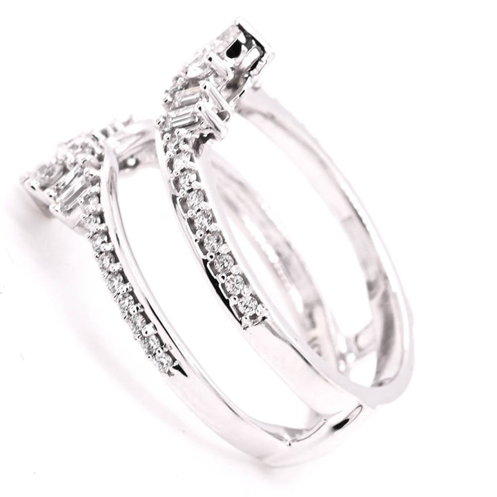 Graziella 10KT White Gold 0.68CTW Lab-Grown Diamond Ring Jacket - Size 6.5