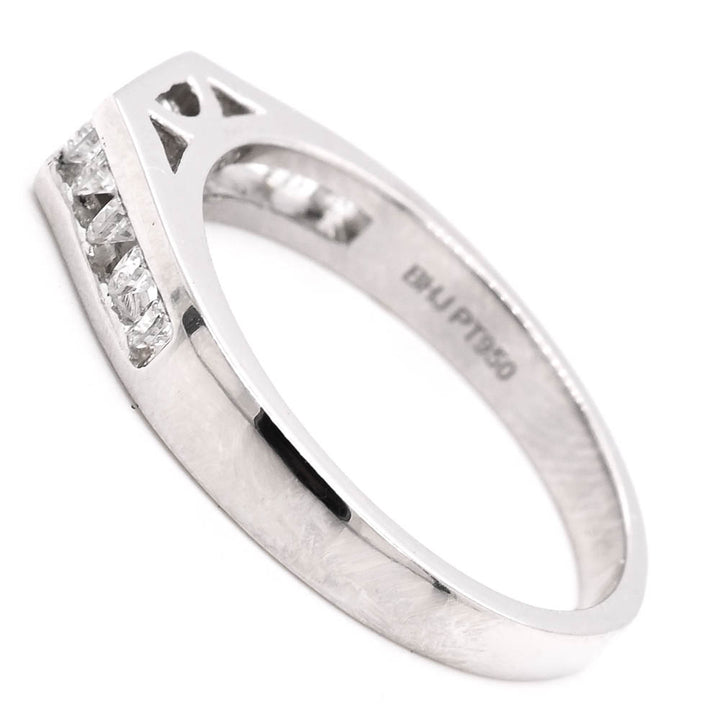 Platinum 0.32CTW LAB Created Diamind Channel Set Wedding Band.