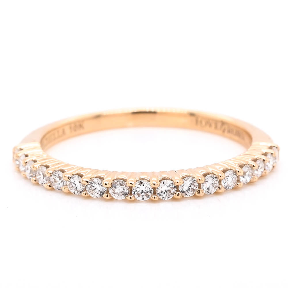 Graziella 10KT White Gold 0.25CTW Round Brilliant Lab-Grown Diamond Wedding Band - Size 6.5