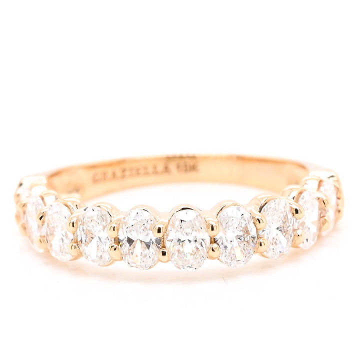 Graziella 10KT Yellow Gold 1.00CTW Oval Shape Modern Responsibly Grown Diamond Wedding Band.