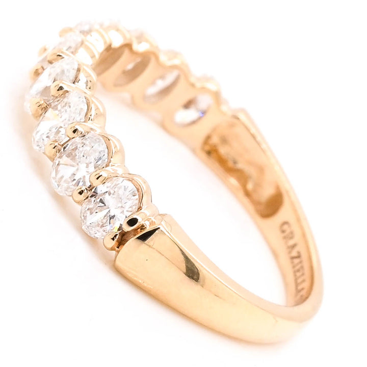 Graziella 10KT Yellow Gold 1.00CTW Oval Shape Modern Responsibly Grown Diamond Wedding Band.