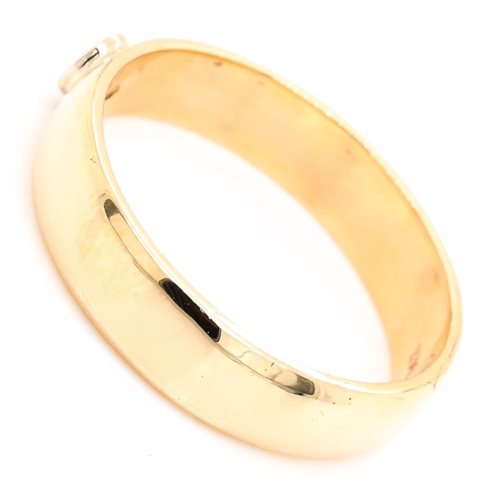 Graziella 10KT Yellow Gold 0.03CT Bezel Set Diamond Wedding Band - Size 9.5