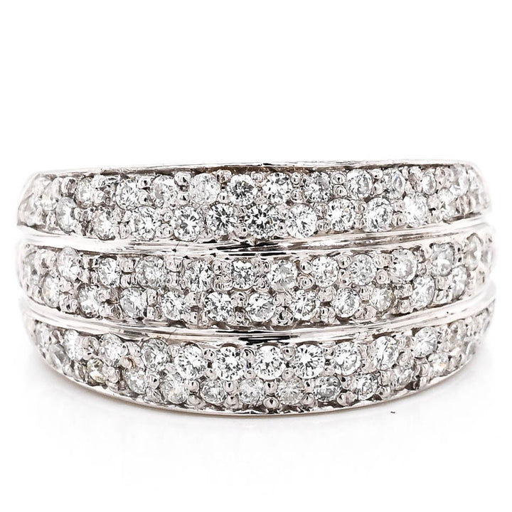 Graziella 14KT White Gold 1.05CTW SI G-H Colour Diamond Celebration Ring - Size 7