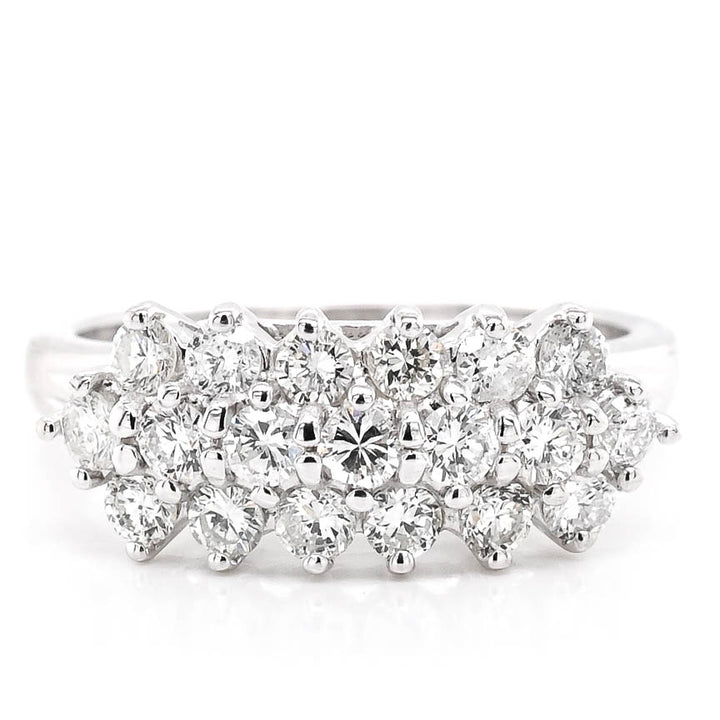 Graziella 14KT White Gold 0.91CTW SI G-H Colour Diamond Celebration Ring - Size 6.5