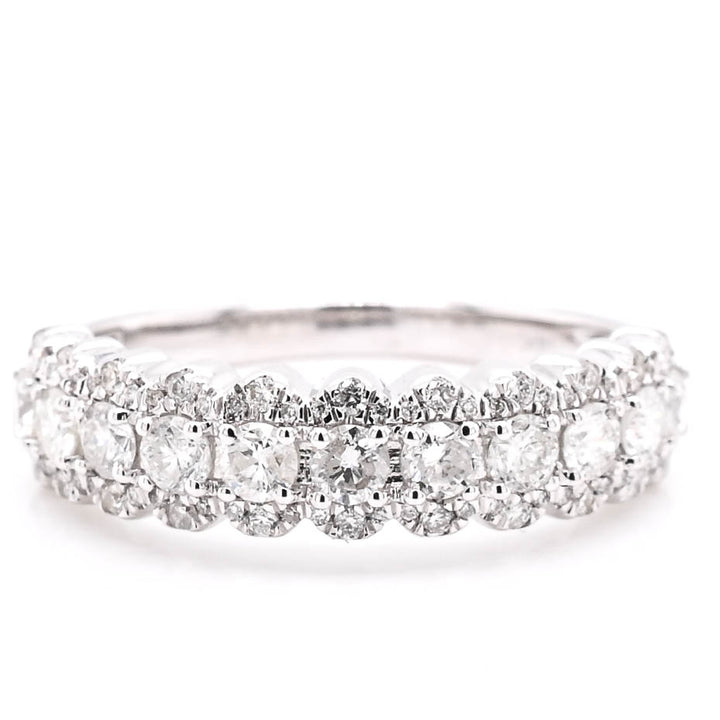 Graziella 14KT White Gold 0.85CTW Diamond Celebration Ring - Size 7