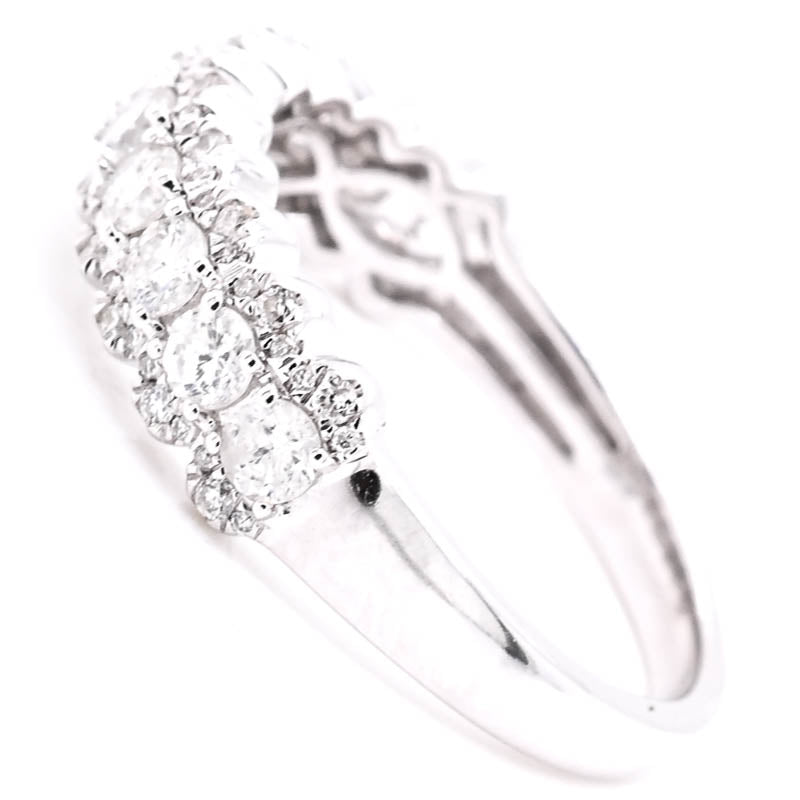 Graziella 14KT White Gold 0.85CTW Diamond Celebration Ring - Size 7