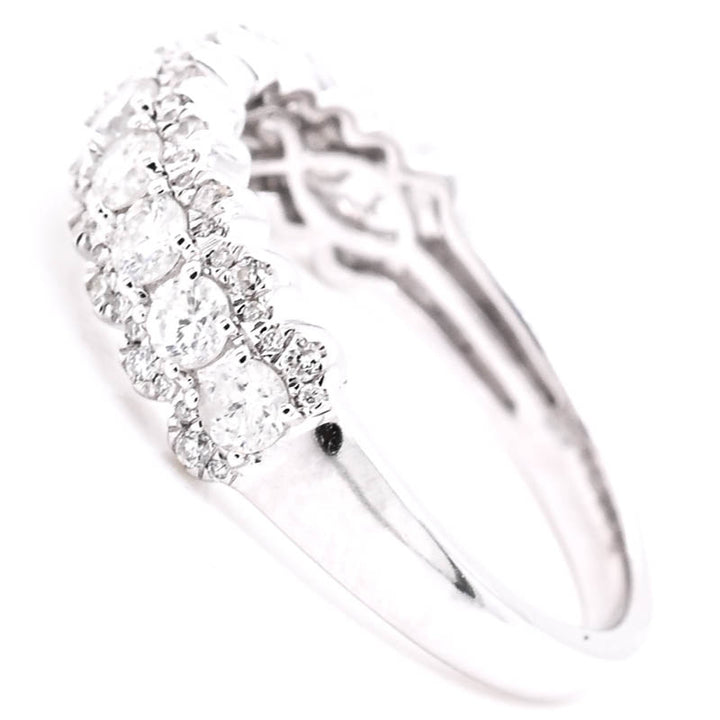 Graziella 14KT White Gold 0.85CTW Diamond Celebration Ring - Size 7