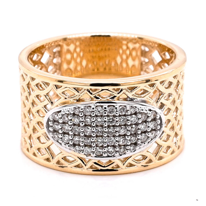 Graziella 10KT Yellow Gold 0.20CTW Diamond Celebration Ring - Size 6.5