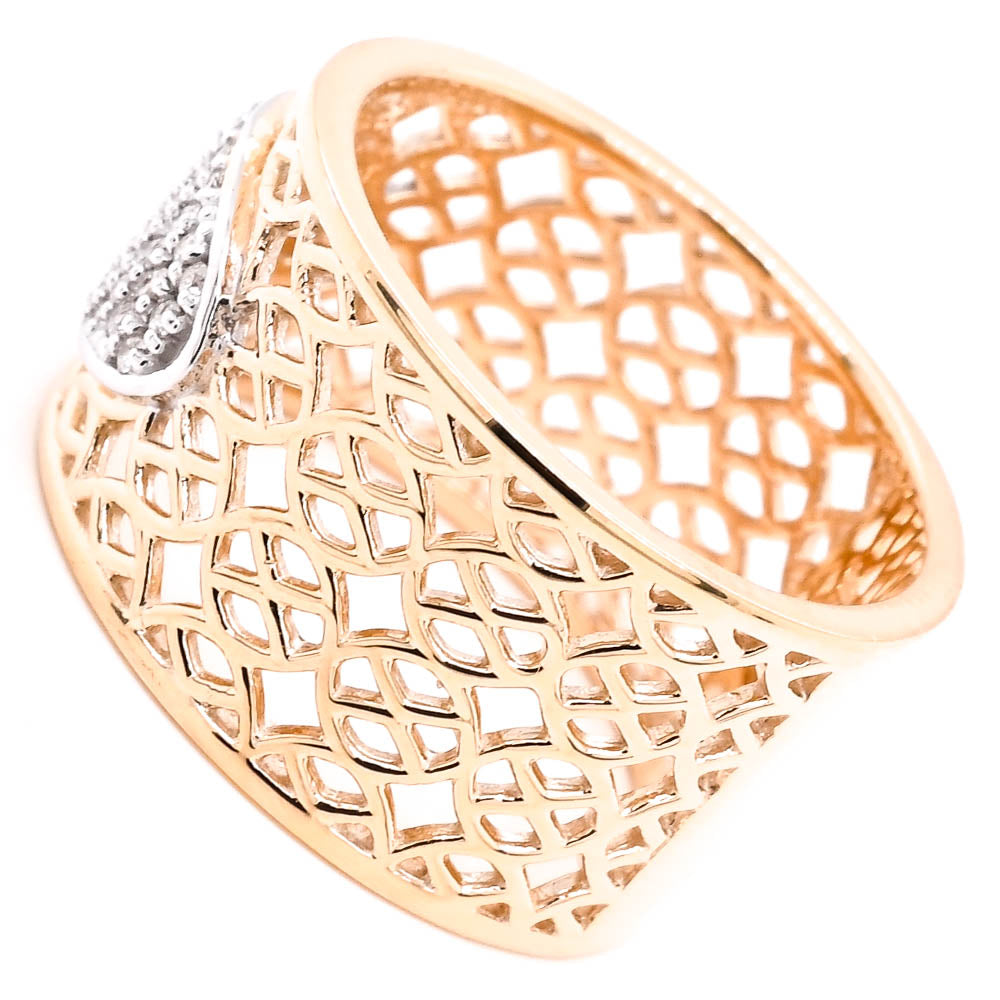 Graziella 10KT Yellow Gold 0.20CTW Diamond Celebration Ring - Size 6.5