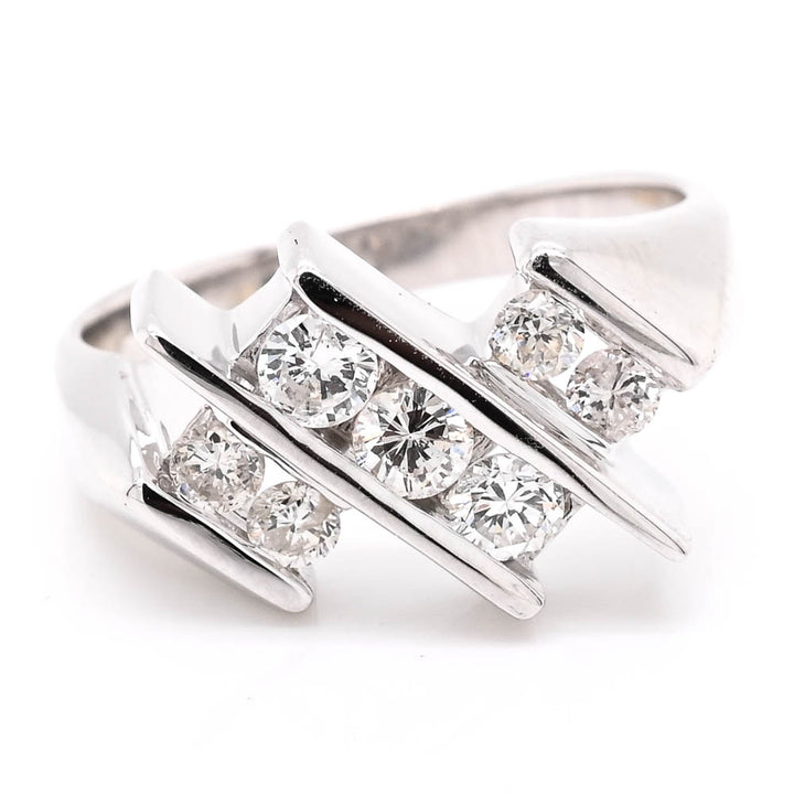 Graziella 14KT White Gold 0.53CTW SI-I1 G-I Colour Diamond Celebration Ring - Size 5.75