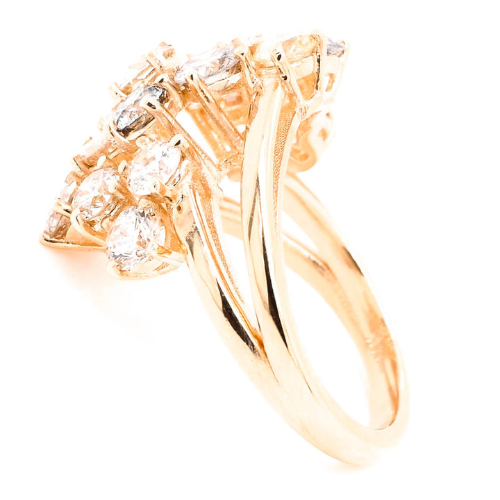 Graziella 14KT Yellow Gold 3.01CTW Diamond Cluster Celebration Ring - Size 5.75