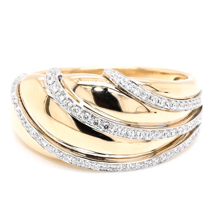 Graziella 14KT Yellow Gold 0.17CTW Diamond Celebration Ring - Size 6.5