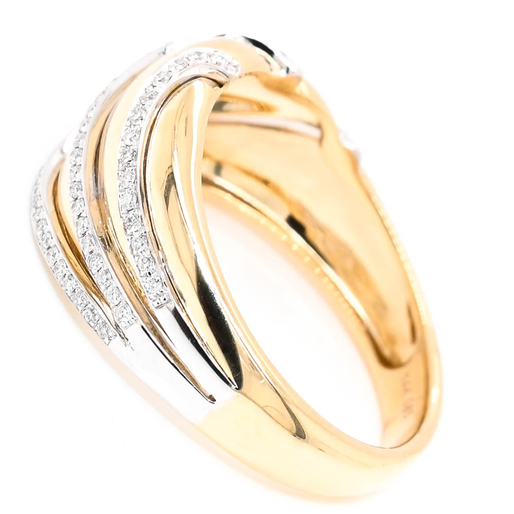 Graziella 14KT Yellow Gold 0.17CTW Diamond Celebration Ring - Size 6.5