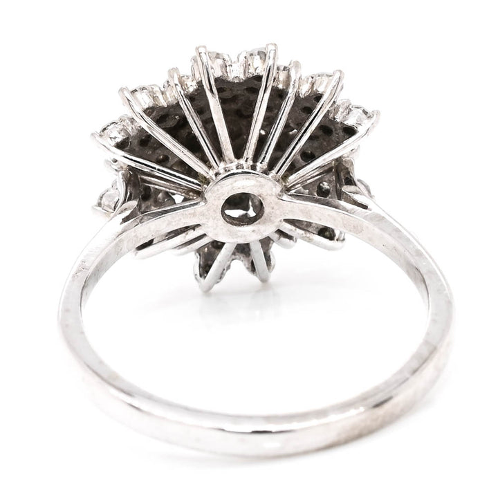 Graziella 14KT White Gold 0.80CTW Diamond Cluster Celebration Ring - Size 6.25