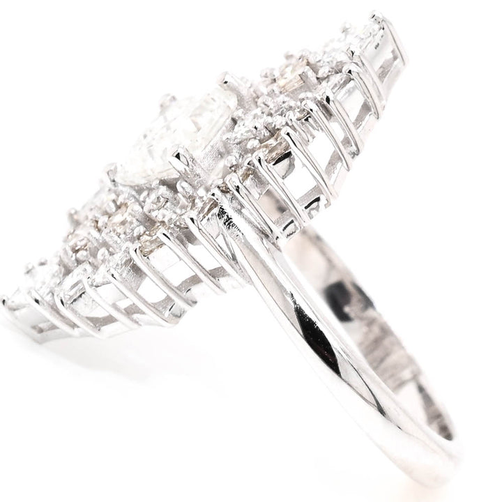 Graziella 14KT White Gold 2.01CTW Princess Cut Diamond Celebration Ring - Size 6.25