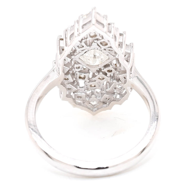 Graziella 14KT White Gold 2.01CTW Princess Cut Diamond Celebration Ring - Size 6.25