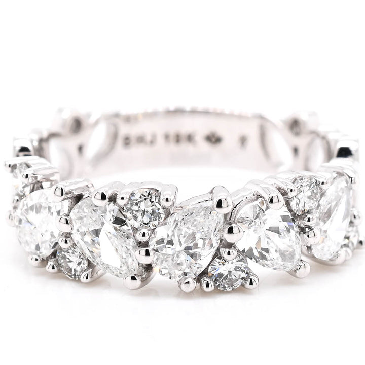 Graziella 10KT White Gold 1.11CTW VS2 F Colour Lab-Grown Diamond Celebration Ring - Size 6.5