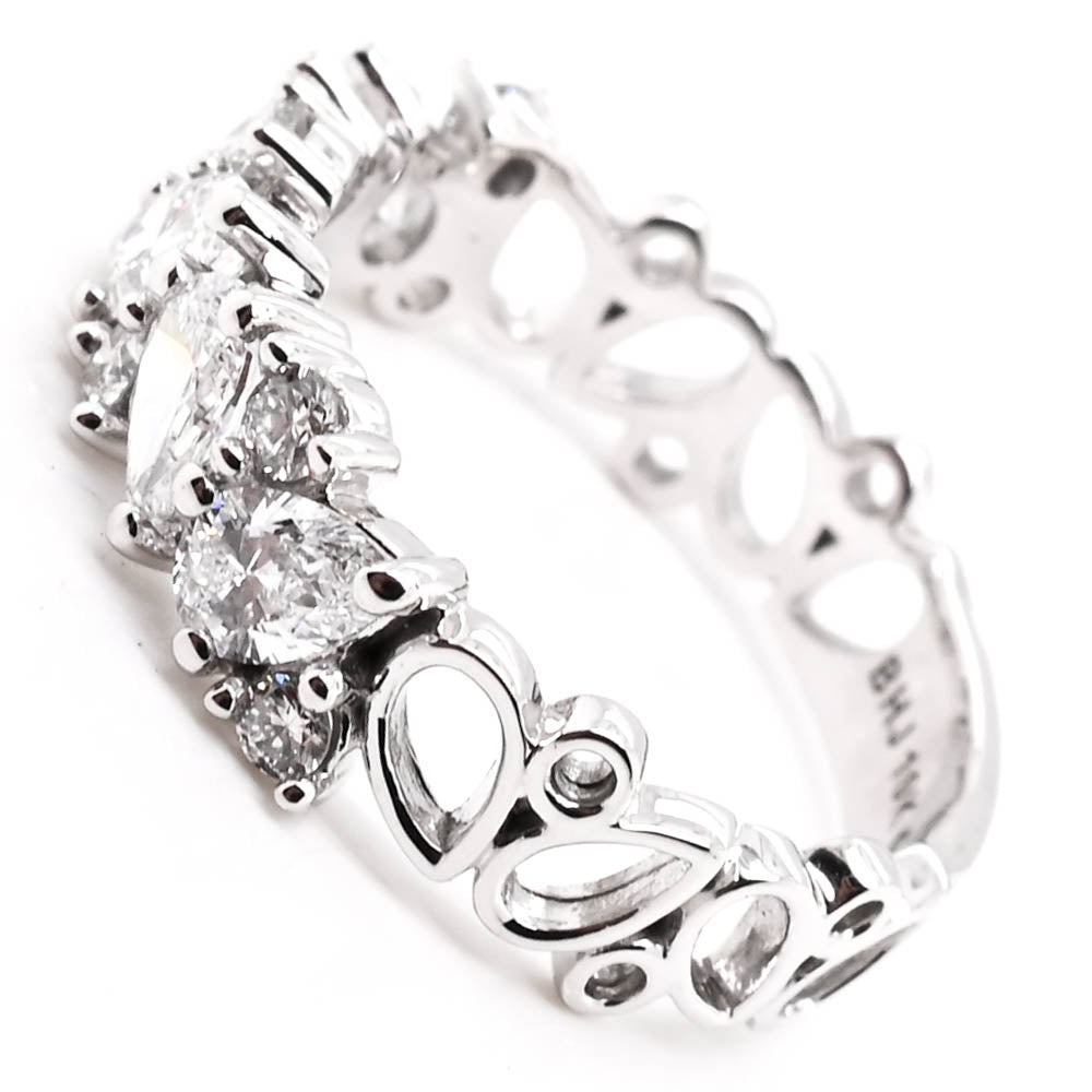 Graziella 10KT White Gold 1.11CTW VS2 F Colour Lab-Grown Diamond Celebration Ring - Size 6.5