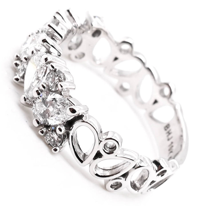 Graziella 10KT White Gold 1.11CTW VS2 F Colour Lab-Grown Diamond Celebration Ring - Size 6.5
