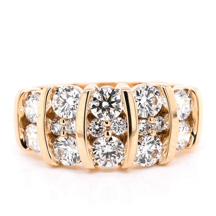 10KT Yellow Gold 1.50CTW LAB Created Diamond Celebration Ring.