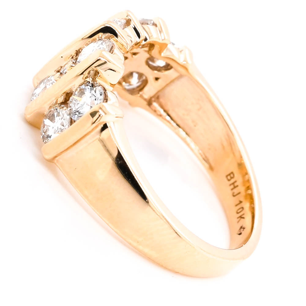 10KT Yellow Gold 1.50CTW LAB Created Diamond Celebration Ring.
