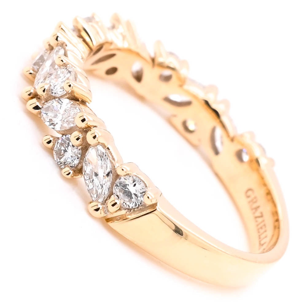 Graziella 10KT Yellow Gold 0.80CTW Lab-Grown Diamond Celebration Ring - Size 6.25