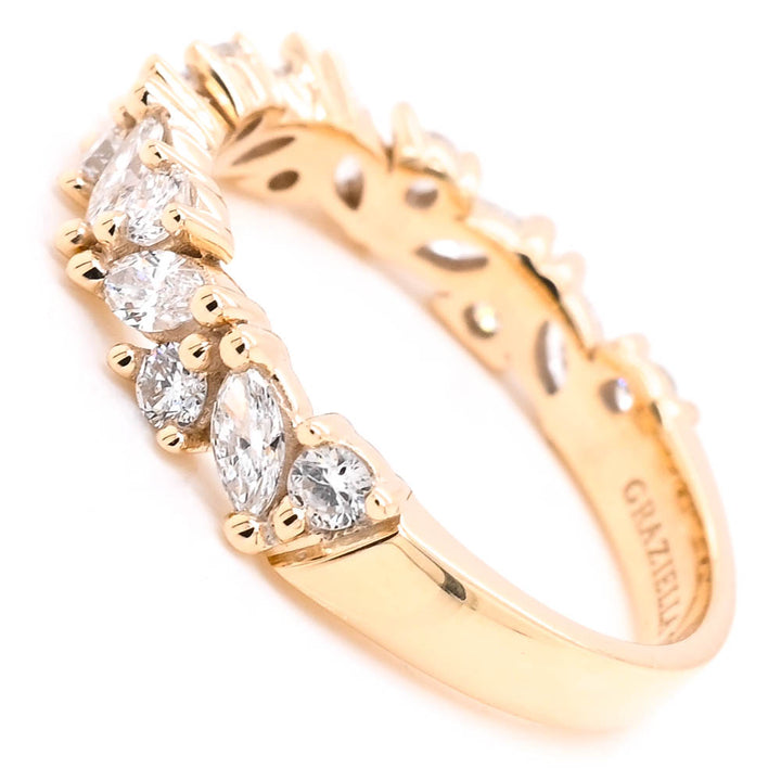 Graziella 10KT Yellow Gold 0.80CTW Lab-Grown Diamond Celebration Ring - Size 6.25
