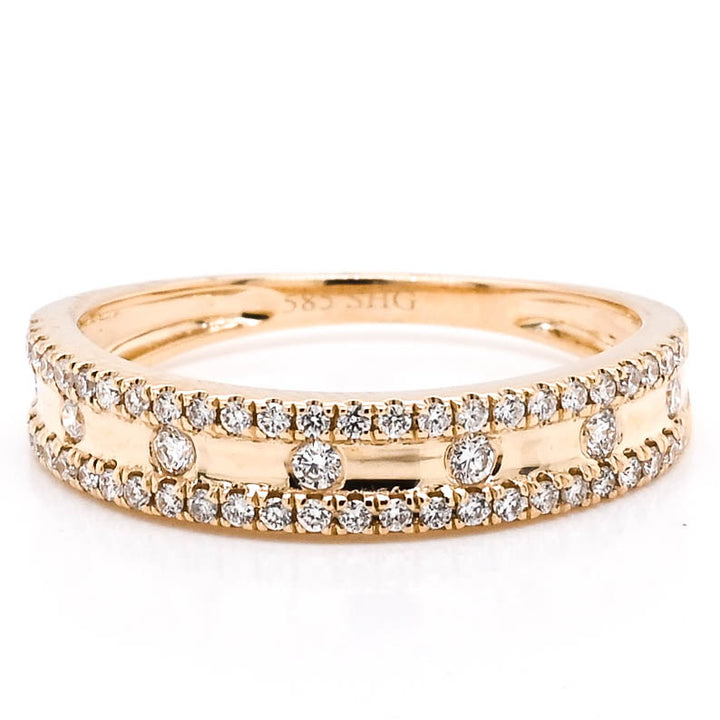 Graziella 14KT Yellow Gold 0.30CTW Diamond Ring - Size 6.5