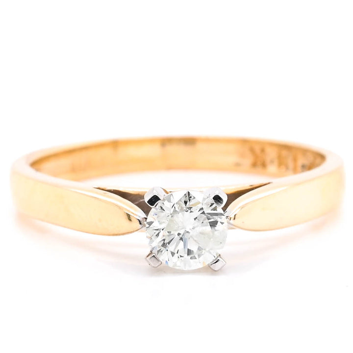 Graziella 14KT Yellow Gold 0.15CT Round Diamond Solitaire Promise Ring - Size 6.25