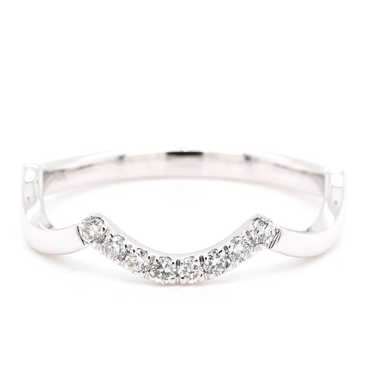 Graziella 14KT White Gold 0.14CTW Diamond Curved Band - Size 7