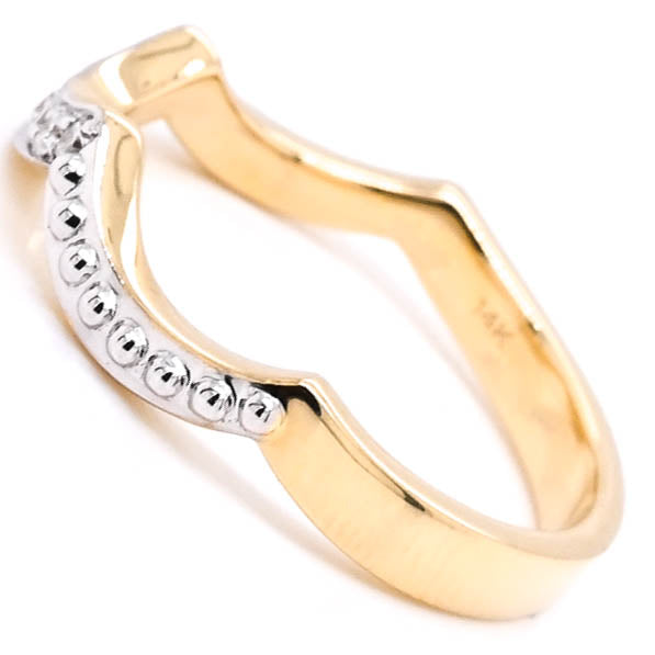 Graziella 14KT Yellow Gold 0.12CTW Diamond Ring - Size 7