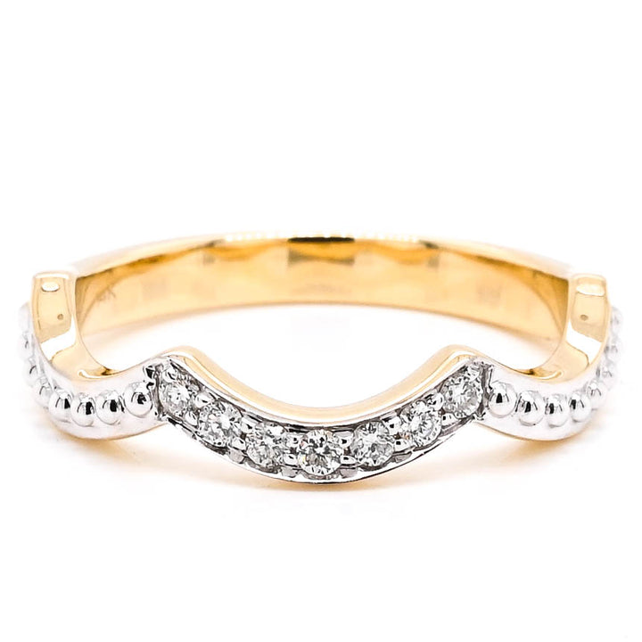 Graziella 14KT Yellow Gold 0.12CTW Diamond Ring - Size 7