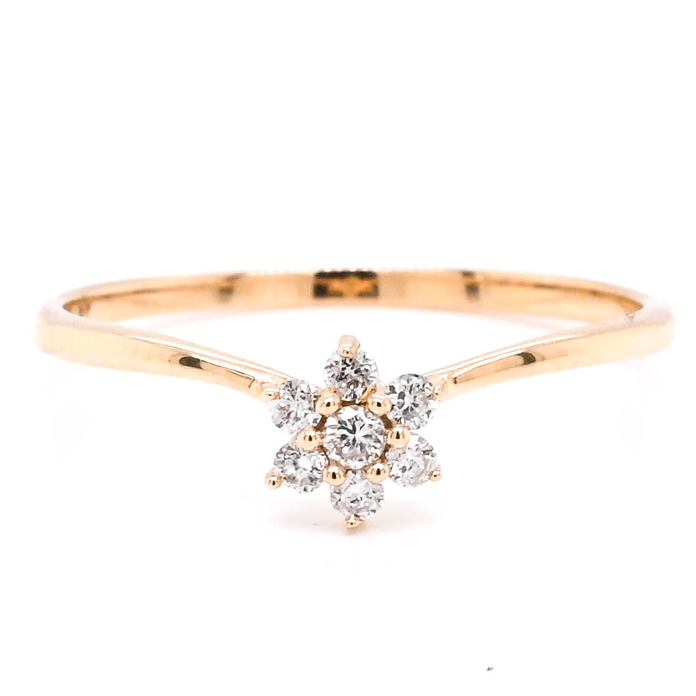 10KT Yellow Gold 0.11CTW Diamond Star Ring.