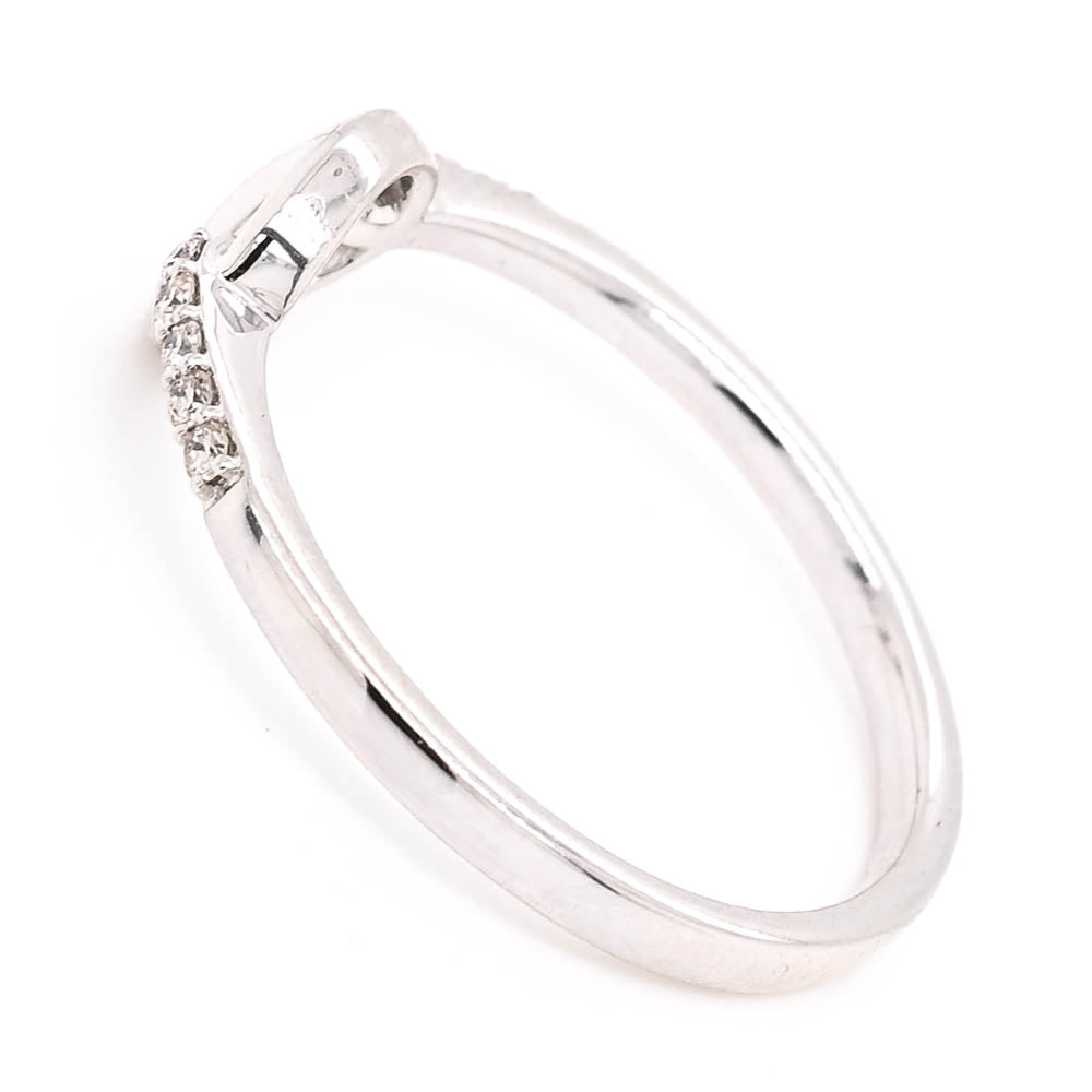 Graziella 14KT White Gold 0.07CTW Diamond Ring - Size 6.5