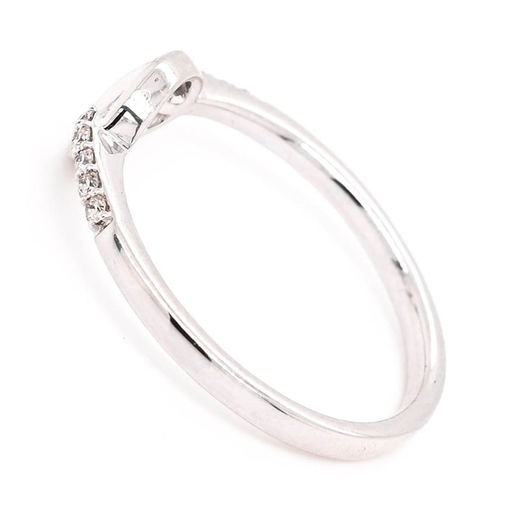 Graziella 14KT White Gold 0.07CTW Diamond Ring - Size 6.5
