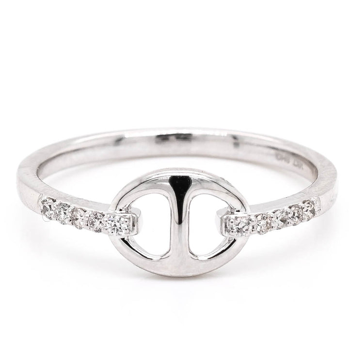Graziella 14KT White Gold 0.07CTW Diamond Ring - Size 6.5