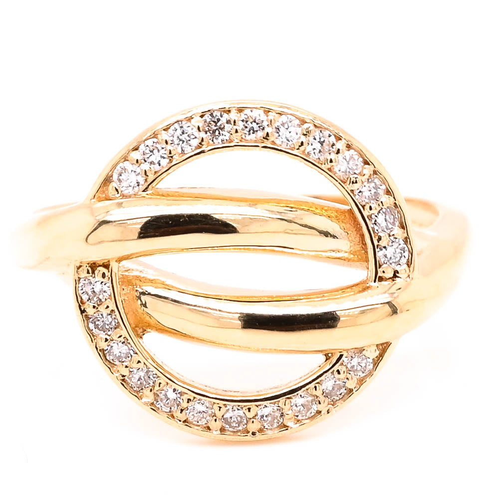 Graziella 14KT Yellow Gold 0.23CTW Diamond Ring - Size 6.75