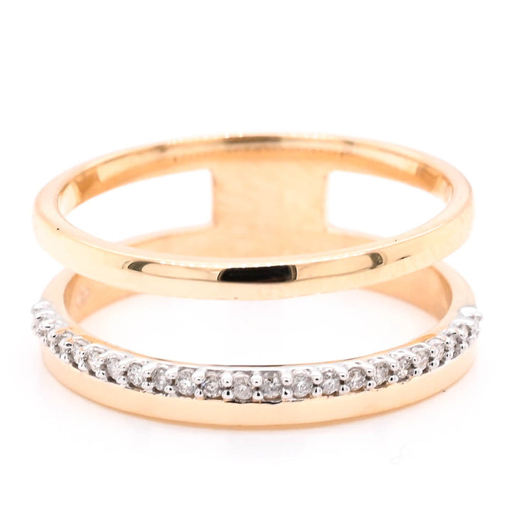 Graziella 10KT Yellow Gold 0.09CTW Diamond Ring - Size 6