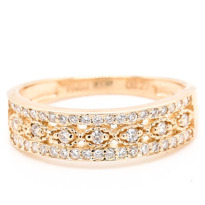 Graziella 14KT Yellow Gold 0.27CTW Diamond Ring - Size 6.25