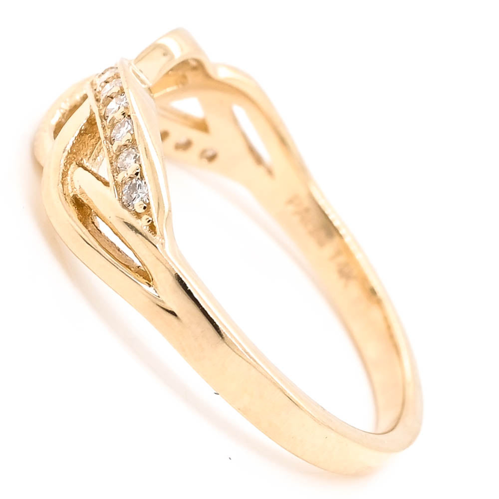 Graziella 14KT Yellow Gold 0.13CTW Diamond Ring - Size 6