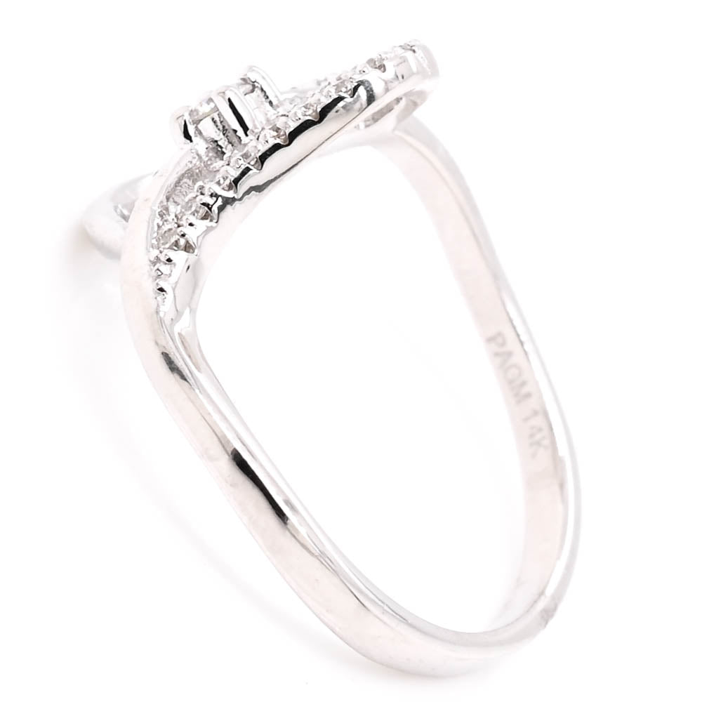 Graziella 14KT White Gold 0.20CTW Diamond Ring - Size 6.25