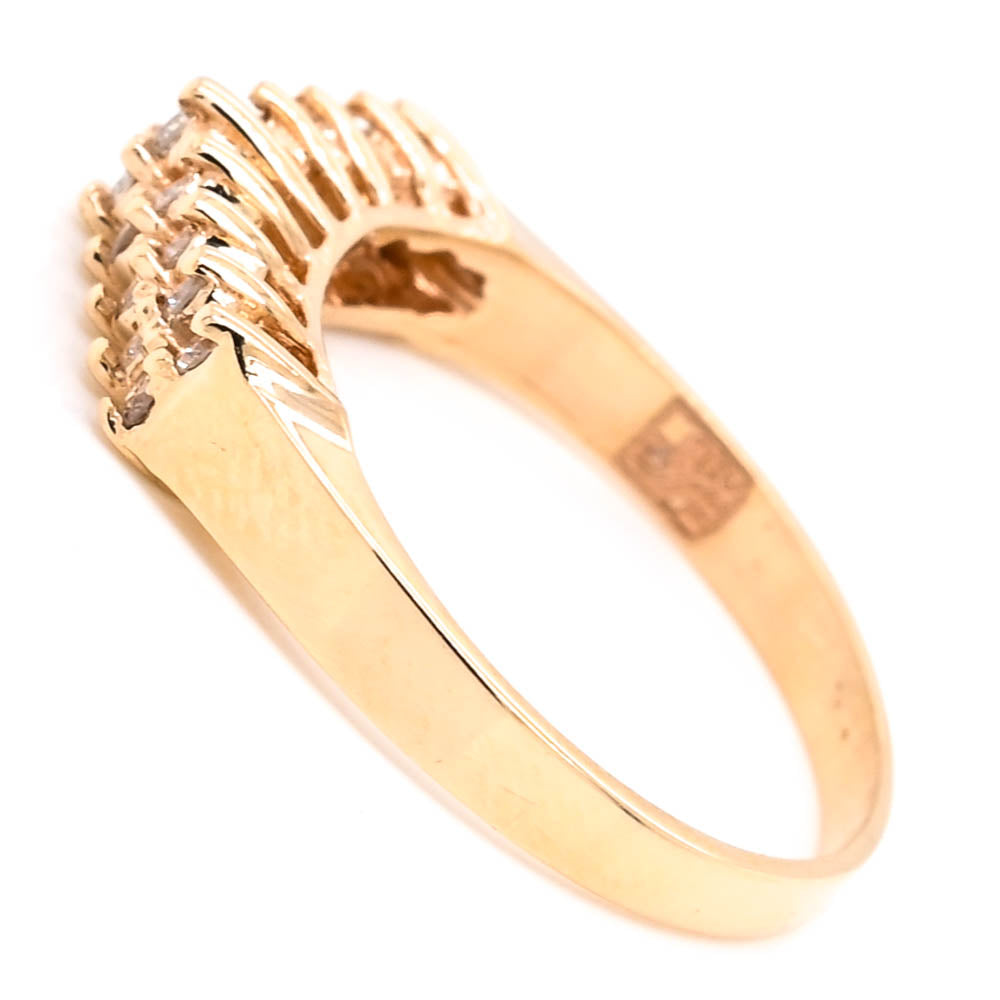 Graziella 14KT Yellow Gold 0.25CTW Diamond Ring - Size 7
