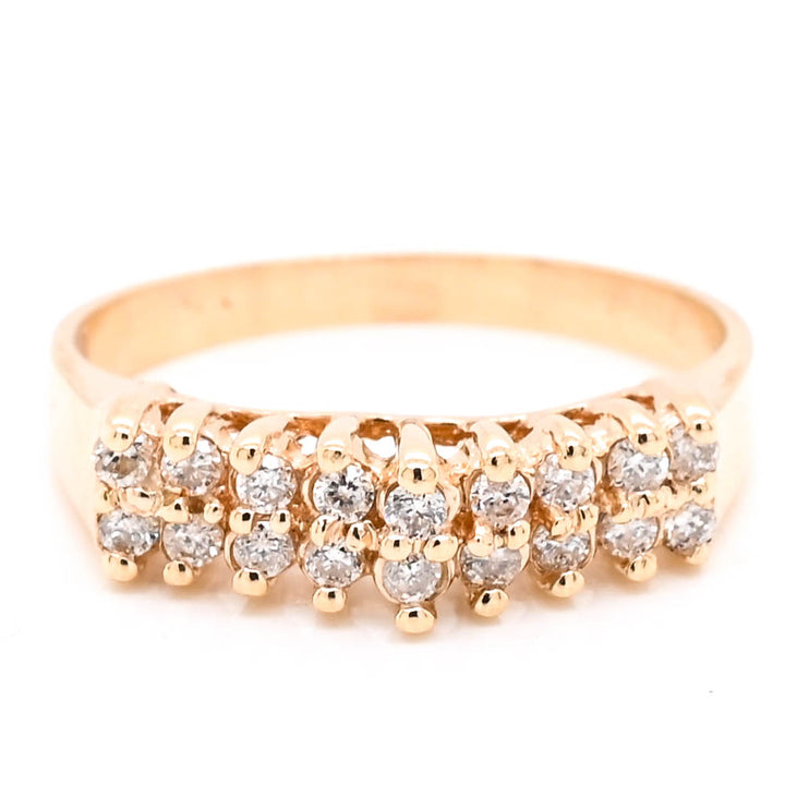 Graziella 14KT Yellow Gold 0.25CTW Diamond Ring - Size 7