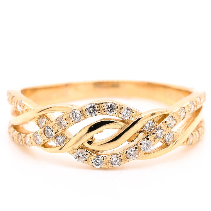 Graziella 14KT Yellow Gold 0.33CTW Diamond Ring - Size 5.75