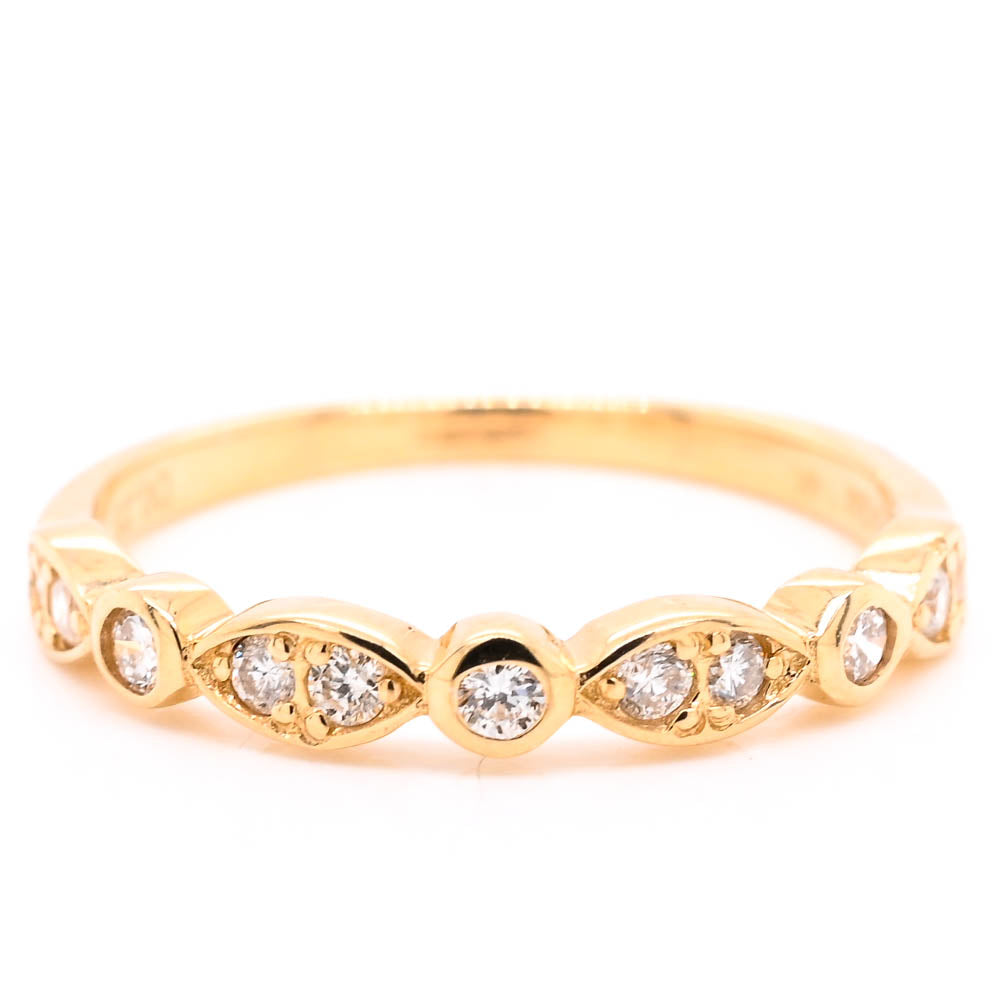 Graziella 14KT Yellow Gold 0.25CTW Diamond Ring - Size 7